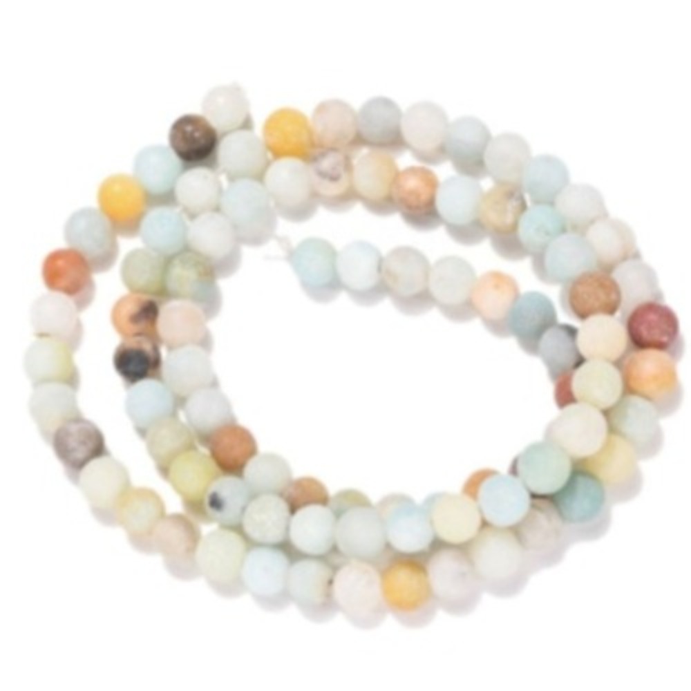 6MM Frosted Amazonite Beads-ONE Gemstone Bead Strand-Jewelry Making Supplies NWT
